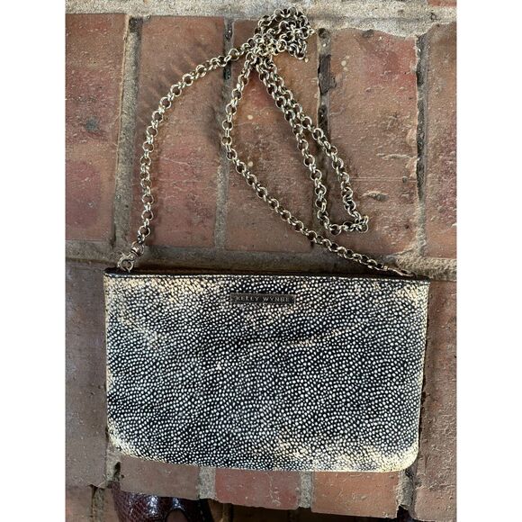 KELLY WYNNE HAIRCALF SNAKE Embossed Leather Convertible CLUTCH crossbody - Picture 1 of 6